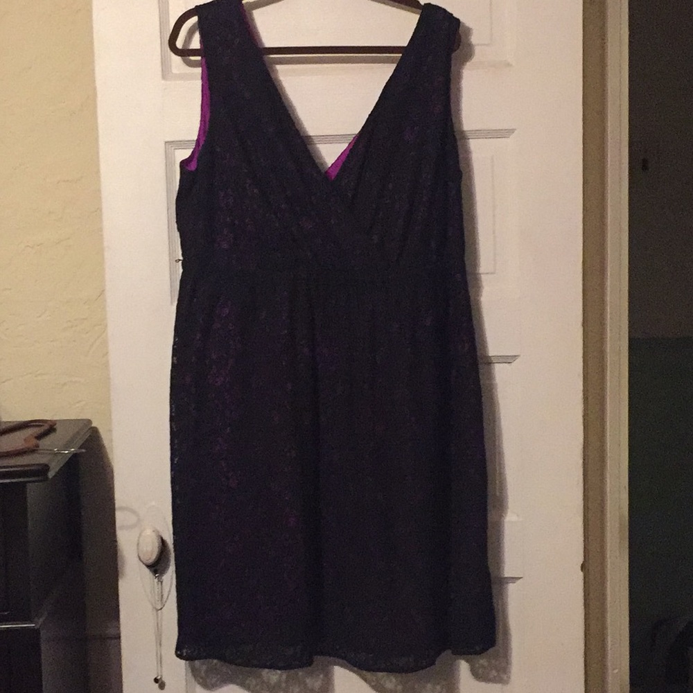 Lane Bryant 14/16 black and purple lace dress